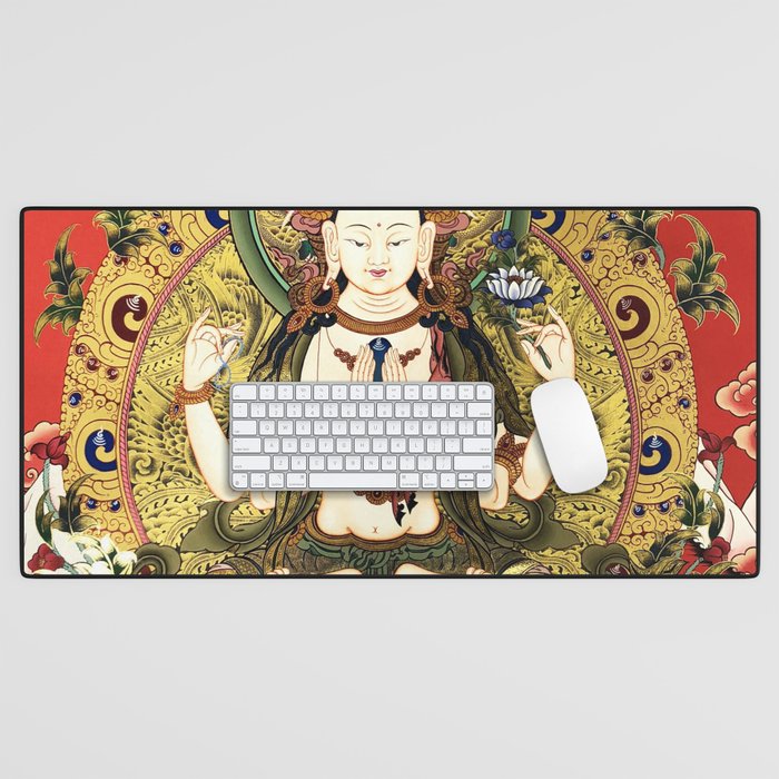 Chenrezig Bodhisattva Tibetan Buddha Desk Mat Gallery Image 1