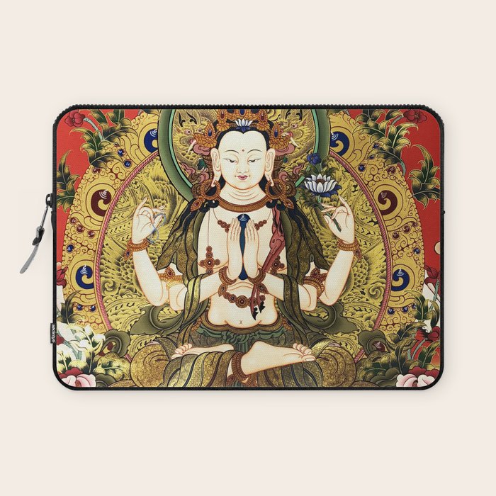 Chenrezig Bodhisattva Tibetan Buddha Laptop Sleeve Gallery Image 1