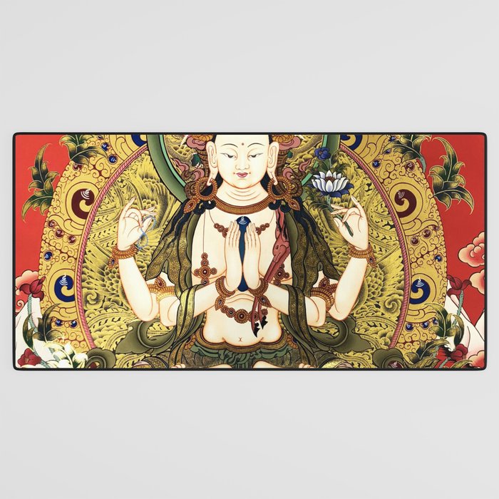 Chenrezig Bodhisattva Tibetan Buddha Desk Mat Gallery Image 3