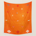 Orange Oriental Traditional Creative Berber Moroccan Fabric Style Wall Tapestry Gallery Image 4