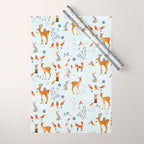 Cute woodland animals winter snow tree Wrapping Paper Gallery Image 1