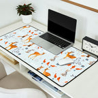 Cute woodland animals winter snow tree Desk Mat Gallery Image 2