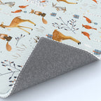 Cute woodland animals winter snow tree Rug Gallery Image 4