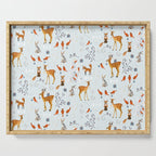 Cute woodland animals winter snow tree Serving Tray Gallery Image 1