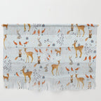 Cute woodland animals winter snow tree Wall Hanging Gallery Image 1