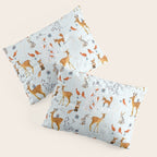Cute woodland animals winter snow tree Pillow Sham Gallery Image 3