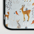Cute woodland animals winter snow tree Laptop Sleeve Gallery Image 3