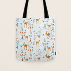 Cute woodland animals winter snow tree Tote Bag Gallery Image 1