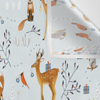 Cute woodland animals winter snow tree Wall Tapestry Gallery Image 3