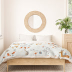 Cute woodland animals winter snow tree Duvet Cover Gallery Image 3