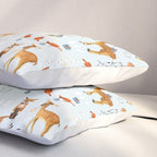 Cute woodland animals winter snow tree Pillow Sham Gallery Image 3