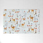 Cute woodland animals winter snow tree Welcome Mat Gallery Image 1