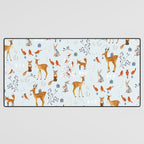 Cute woodland animals winter snow tree Desk Mat Gallery Image 3