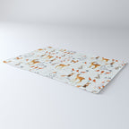 Cute woodland animals winter snow tree Rug Gallery Image 3