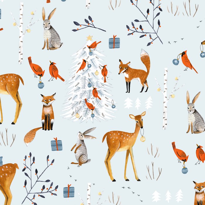 Cute woodland animals winter snow tree Coffee Mug Gallery Image 2