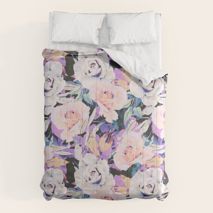 Modern Dark Vibrant Flowery D Comforter Gallery Image 6