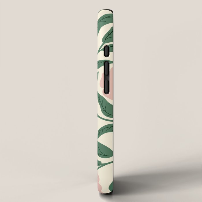 Bold Pink Botanical Blooms on Light Pattern iPhone Case Gallery Image 2