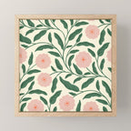 Bold Pink Botanical Blooms on Light Pattern Mini Art Print Gallery Image 1