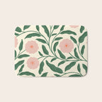 Bold Pink Botanical Blooms on Light Pattern Bath Mat Gallery Image 1