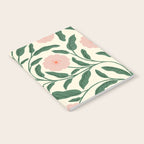 Bold Pink Botanical Blooms on Light Pattern Notebook Gallery Image 2