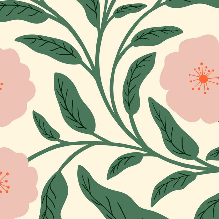 Bold Pink Botanical Blooms on Light Pattern Coffee Mug Gallery Image 2