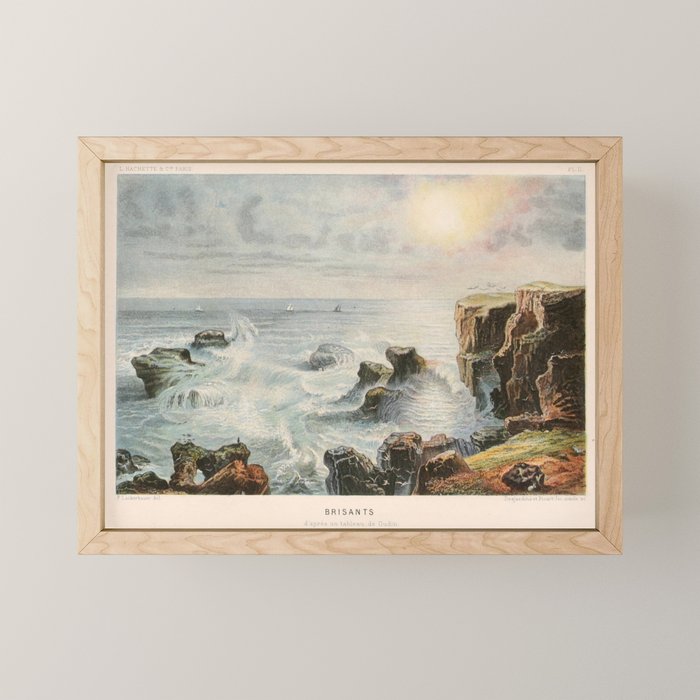 Breaking waves from "Le Monde de la Mer," 1866 (benefitting The Nature Conservancy) Mini Art Print Gallery Image 1