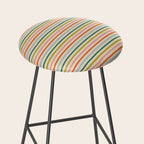 Colorful retro stripe line art pattern Stool Gallery Image 2