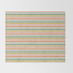 Colorful retro stripe line art pattern Throw Blanket Gallery Image 2