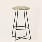 Colorful retro stripe line art pattern Stool Gallery Image 1