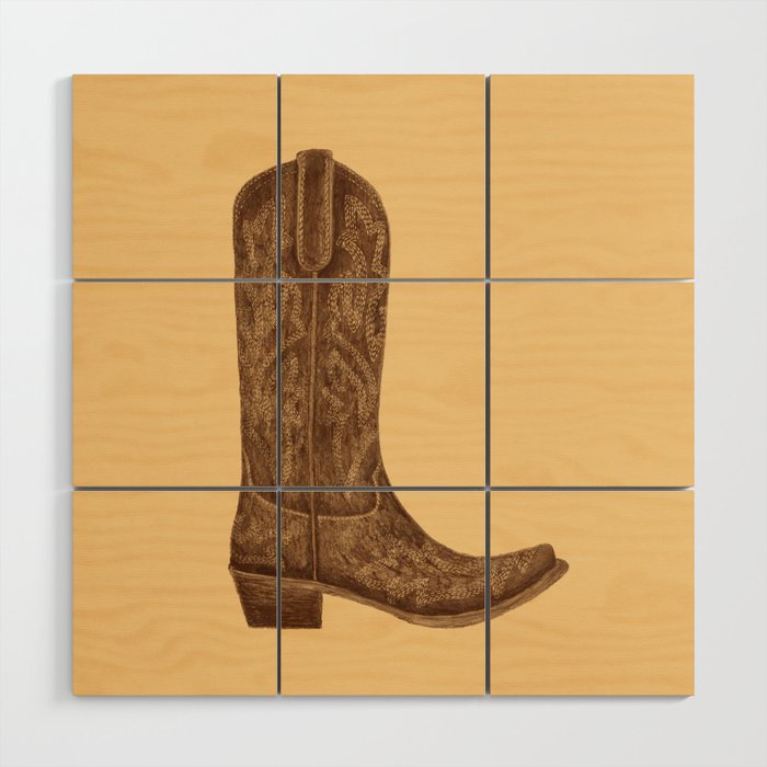 Brown Cowgirl Boot Wood Wall Art Gallery Image 1
