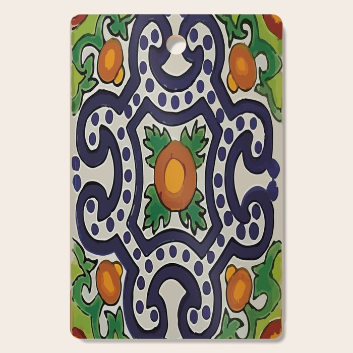 Oranges talavera tile abstract pattern modern decoration Cutting Board Gallery Image 1