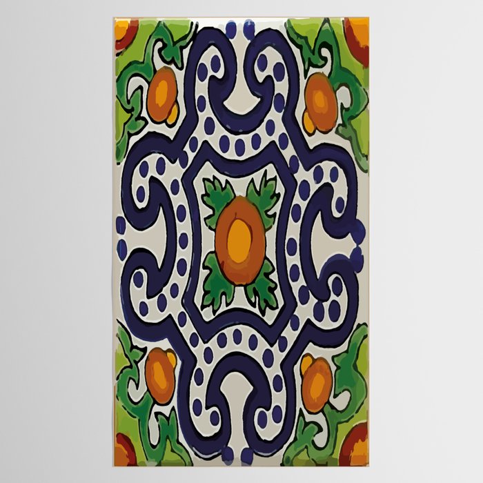Oranges talavera tile abstract pattern modern decoration Tablecloth Gallery Image 2