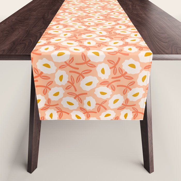 Floral Bliss Pattern - Peach Fuzz Table Runner Gallery Image 1
