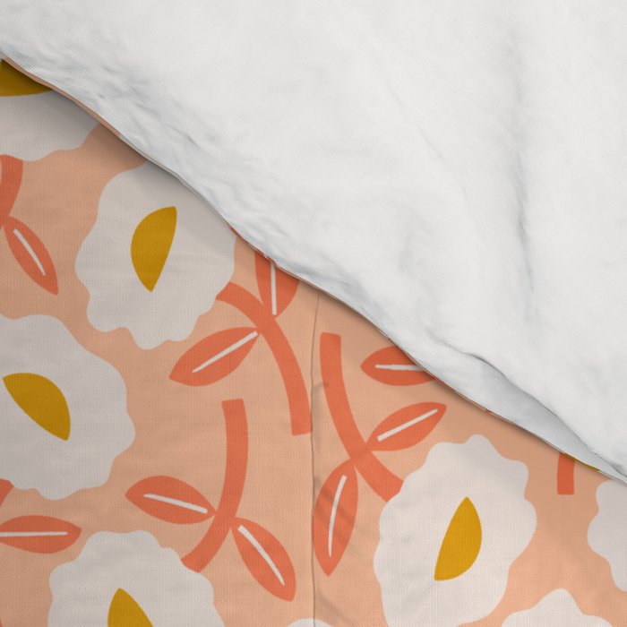 Floral Bliss Pattern - Peach Fuzz Comforter Gallery Image 4