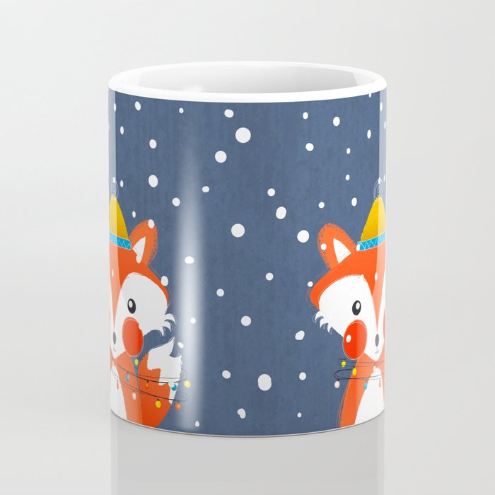 Cute christmas fox in the snow Coffee Mug Gallery Image 4
