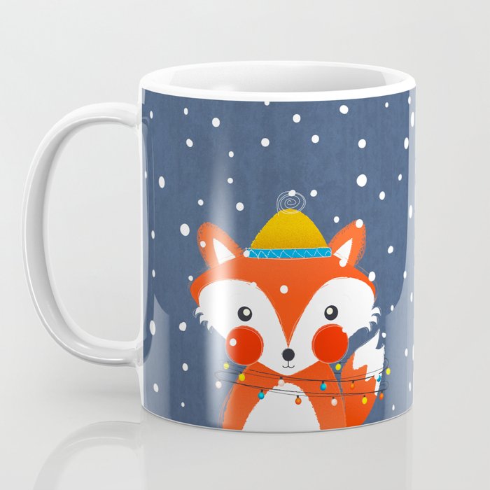 Cute christmas fox in the snow Coffee Mug Gallery Image 3