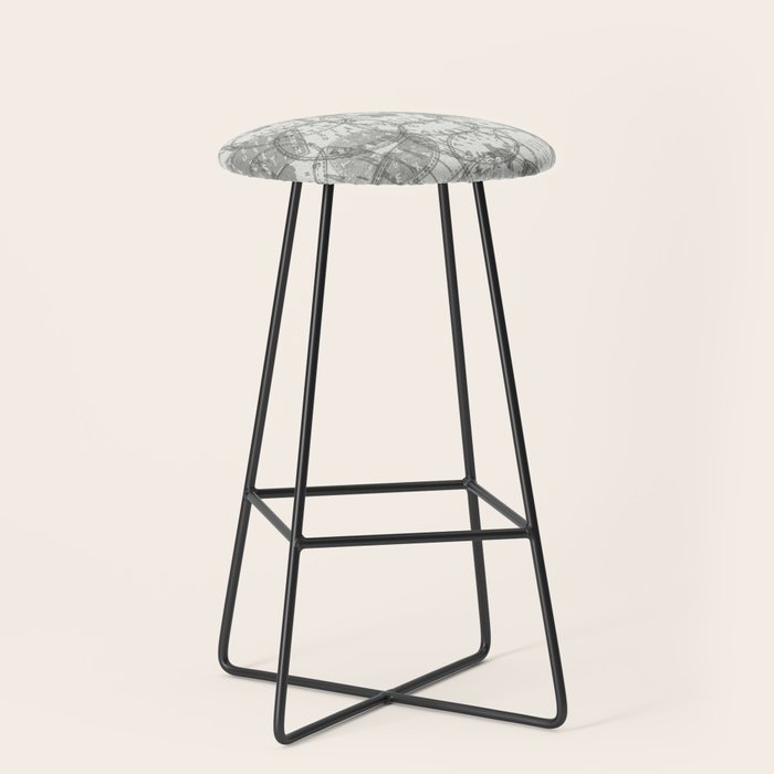 Vintage Texas Austin Travel Stamp Pattern Stool Gallery Image 1