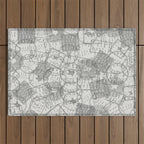 Vintage Texas Austin Travel Stamp Pattern Outdoor Rug Gallery Image 1