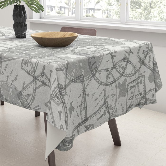 Vintage Texas Austin Travel Stamp Pattern Tablecloth Gallery Image 3