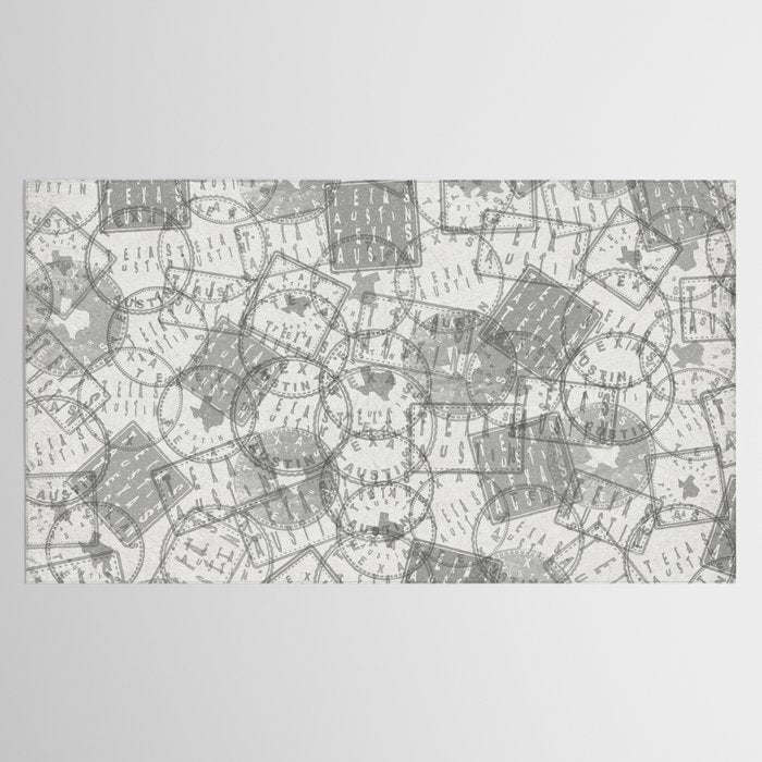 Vintage Texas Austin Travel Stamp Pattern Tablecloth Gallery Image 2