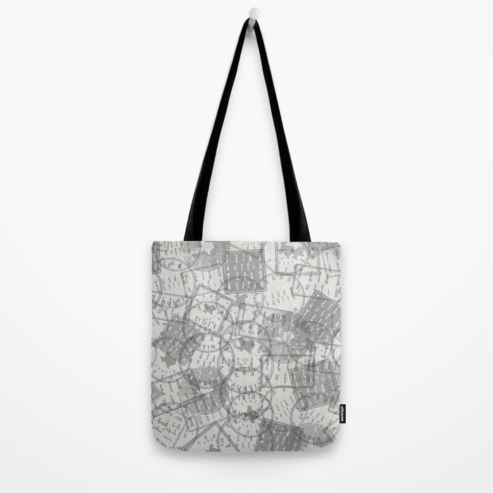Vintage Texas Austin Travel Stamp Pattern Tote Bag Gallery Image 2