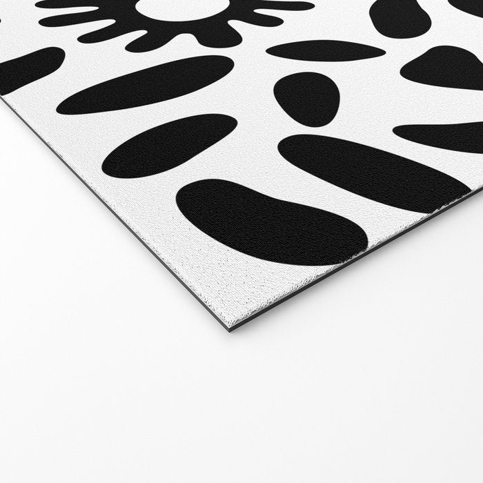 Abstract black and white flower nature art pattern Welcome Mat Gallery Image 2