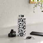 Abstract black and white flower nature art pattern Water Bottle Gallery Image 4