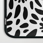Abstract black and white flower nature art pattern Laptop Sleeve Gallery Image 3