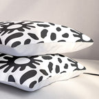 Abstract black and white flower nature art pattern Pillow Sham Gallery Image 3