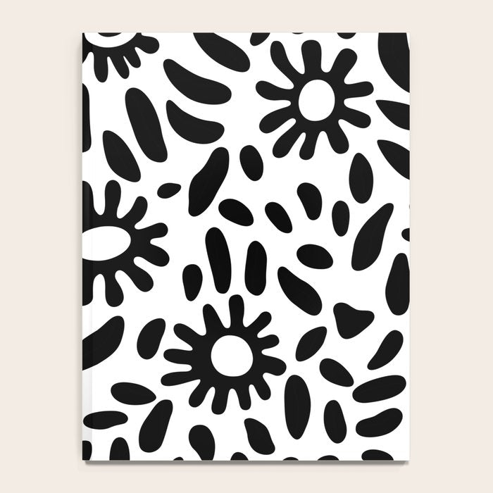 Abstract black and white flower nature art pattern Notebook Gallery Image 4