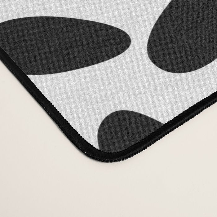 Abstract black and white flower nature art pattern Desk Mat Gallery Image 4