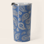 Classic blue and gold paisley Travel Mug Gallery Image 3