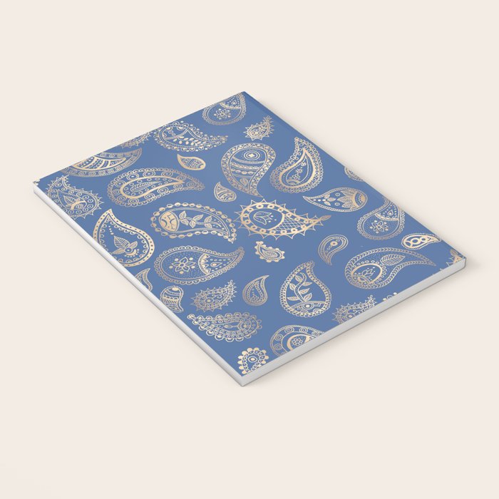 Classic blue and gold paisley Notebook Gallery Image 3