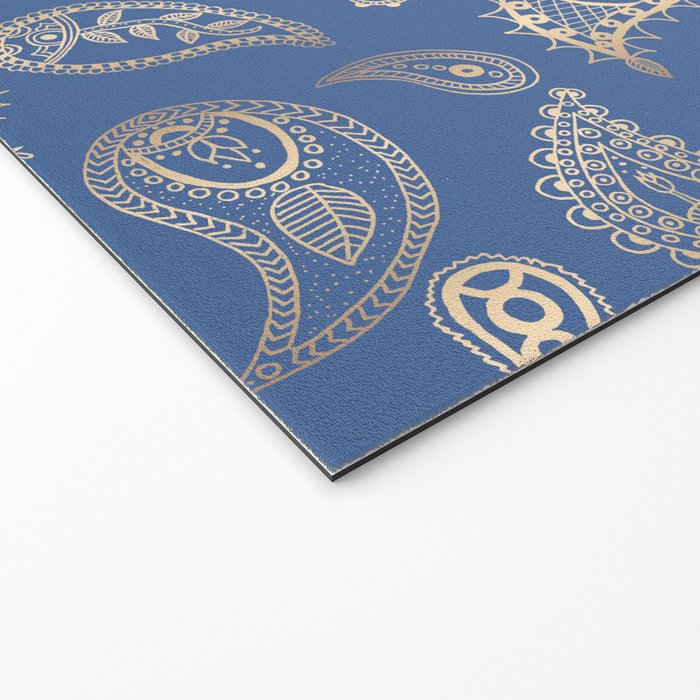 Classic blue and gold paisley Welcome Mat Gallery Image 2